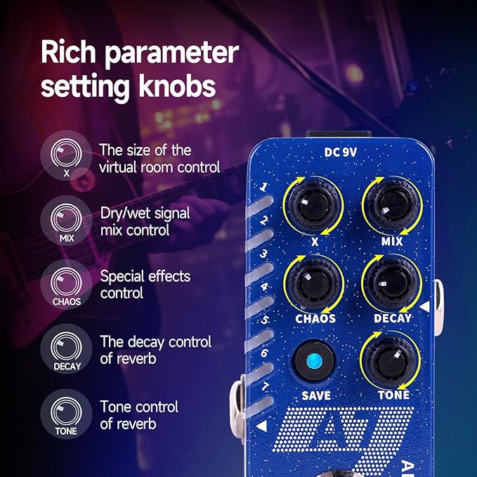 MOOER A7 Reverb Guitar Pedal Ambiance Versatile