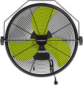 Fanqiebros 4580 CFM 18 inch High Velocity Wall Mounted Fan, 3-Speed Metal Fan