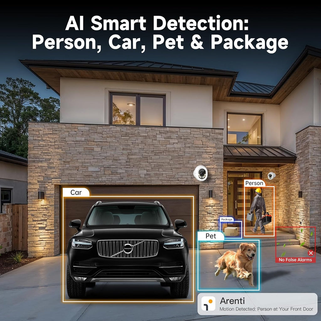 arenti 8mp poe ip camera outdoor security system shown in use