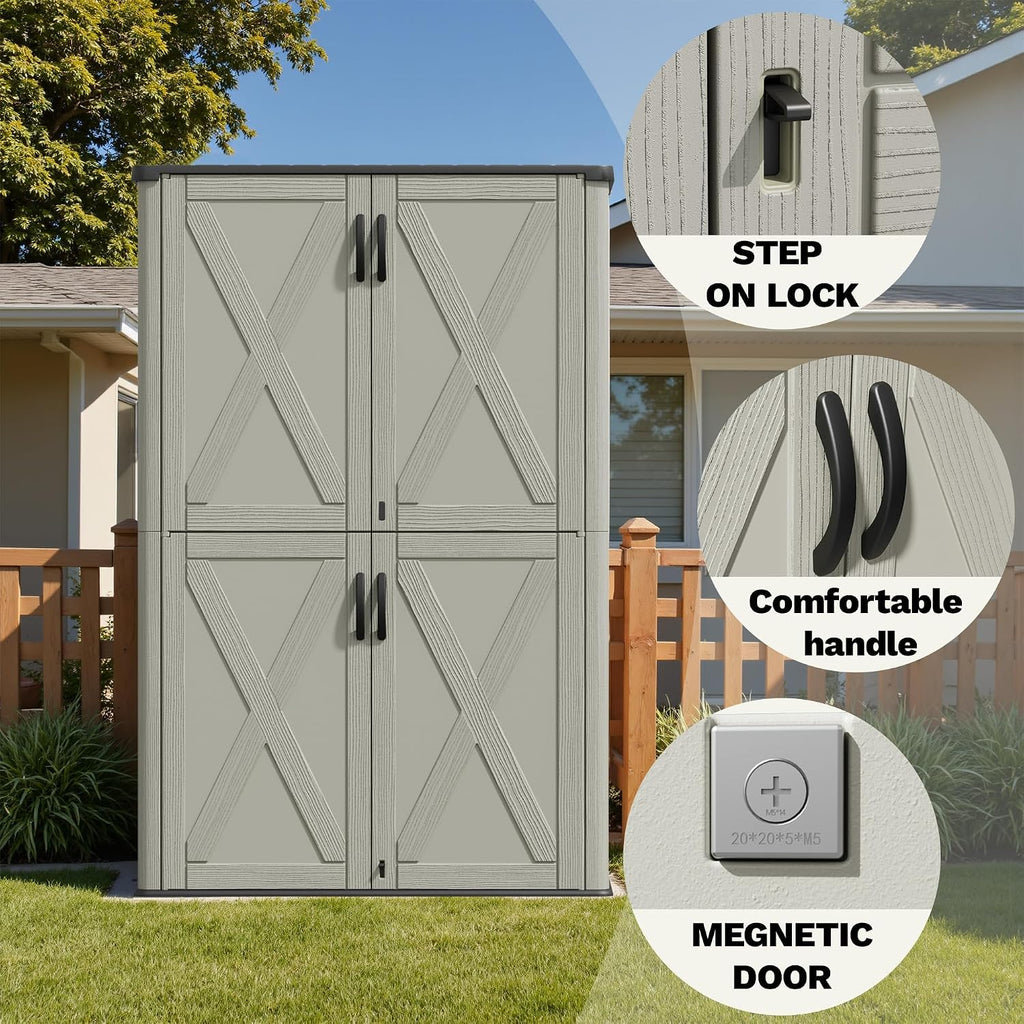 devoko 50 cu ft plastic outdoor storage cabinet, close-up detail