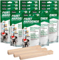HOMESPHERE Homax Paint hardener for Disposal, Paint Drying Powder, 12 Packs | 3.5oz Packets- Fast Acting Solidifier - for Acrylic & Latex Paint with 25 Pcs. of 14 Inch Wooden Stir Sticks
