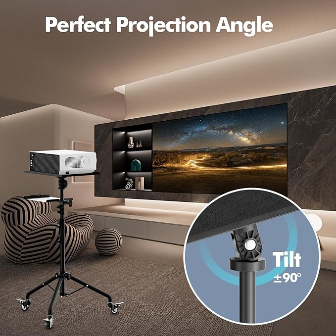 OUKMIC Projector Stand Tripod Laptop Tripod on Wheels