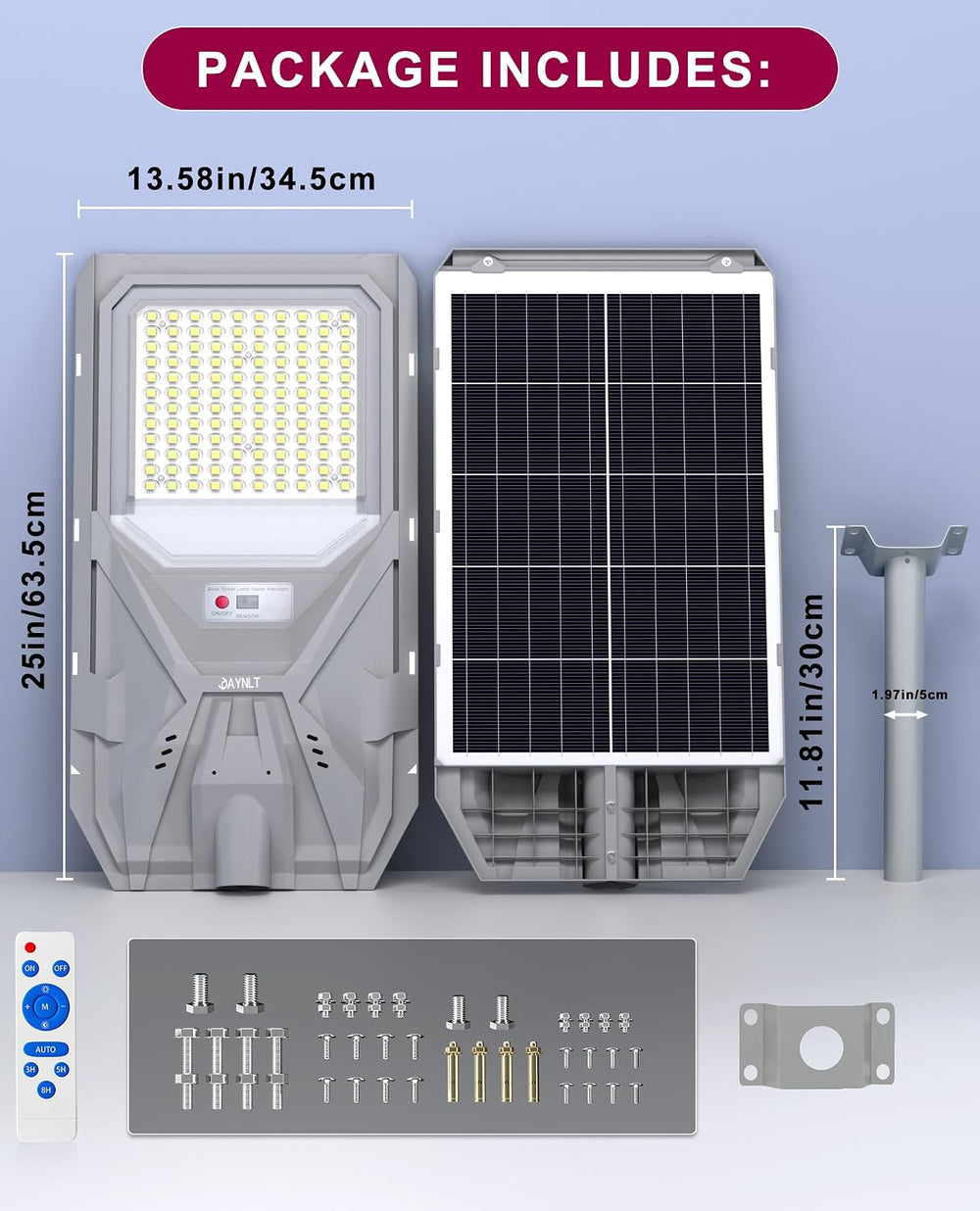 JAYNLT X-8500W Solar Street Lights Outdoor,Dusk to Dawn Solar Flood Lights