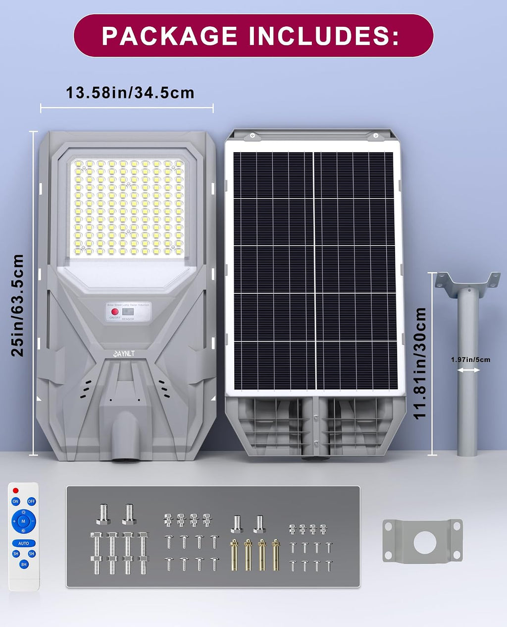 JAYNLT X-8500W Solar Street Lights Outdoor,Dusk to Dawn Solar Flood Lights
