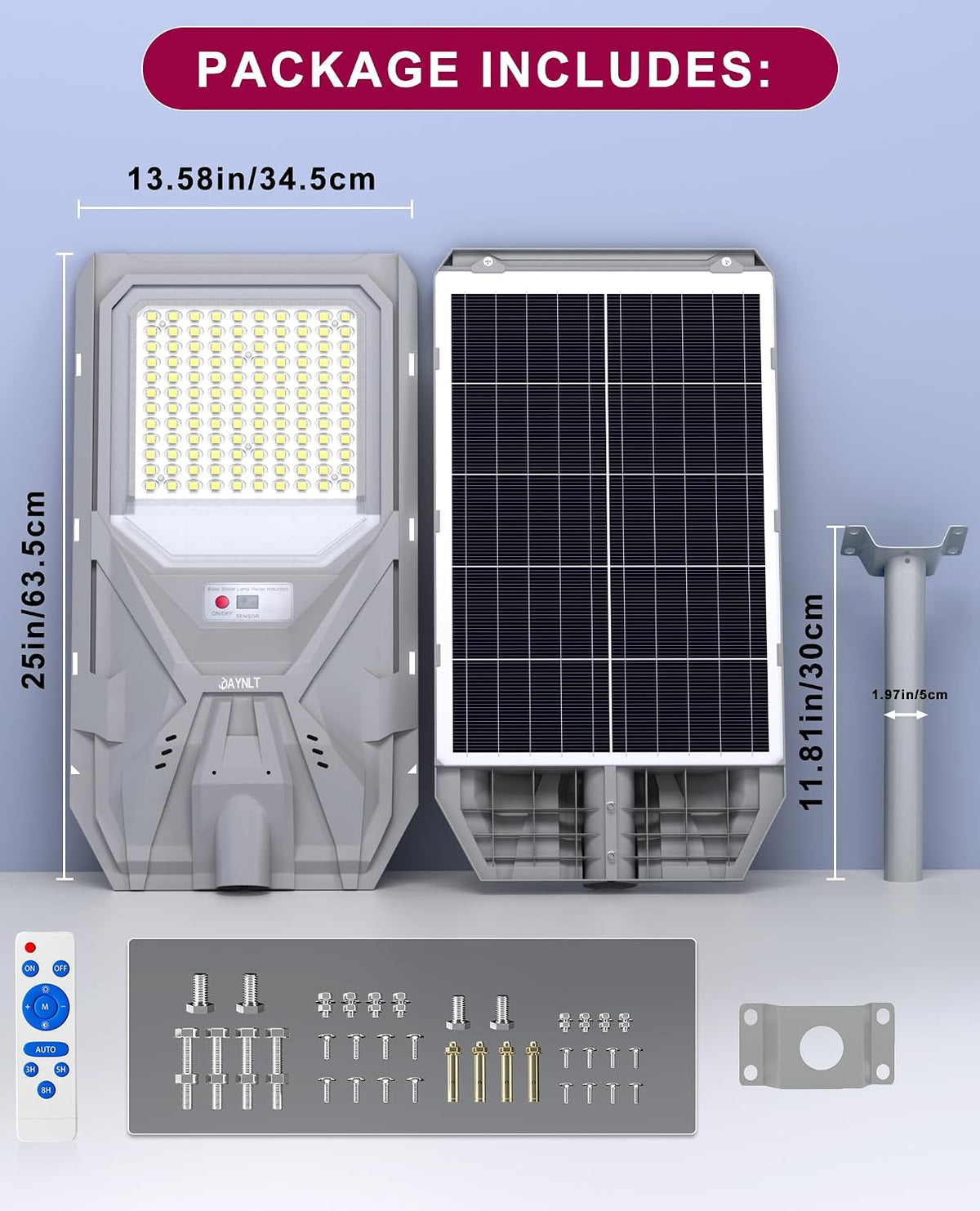 JAYNLT X-8500W Solar Street Lights Outdoor,Dusk to Dawn Solar Flood Lights