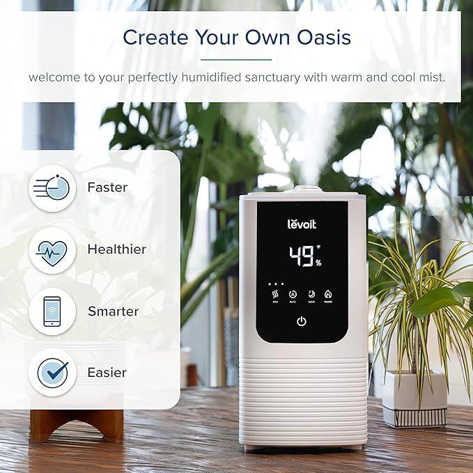 LEVOIT Humidifiers for Bedroom Home, Smart Warm and Cool Mist Air Humidifier