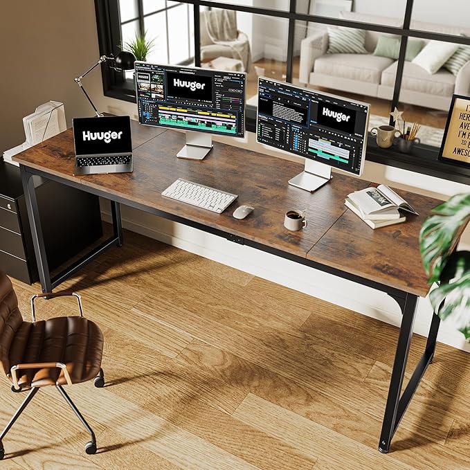 Huuger Computer Desk, 70 Inch Office Desk, Gaming Desk