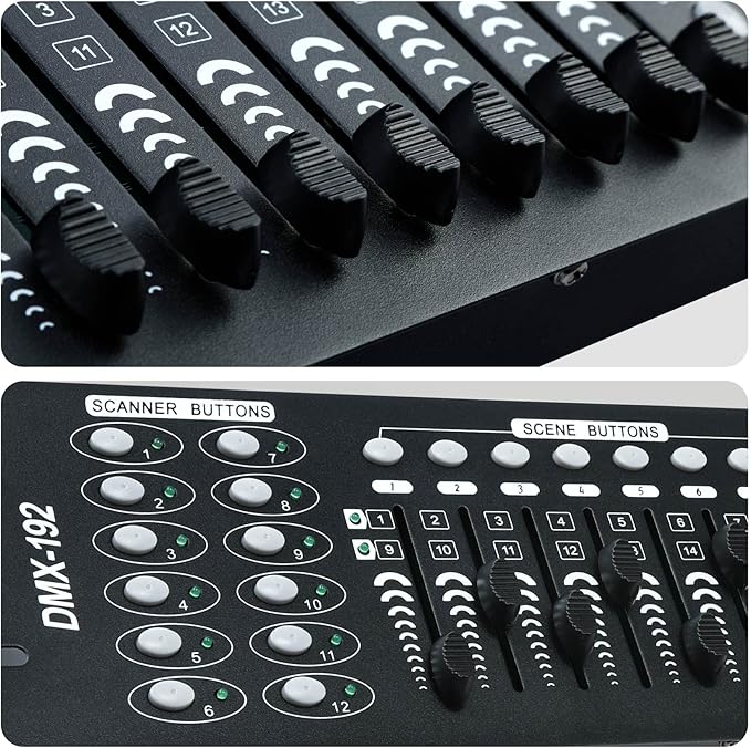 TCFUNDY DMX 512 Controller, 192 Channel DMX Light Controller Stage Lighting