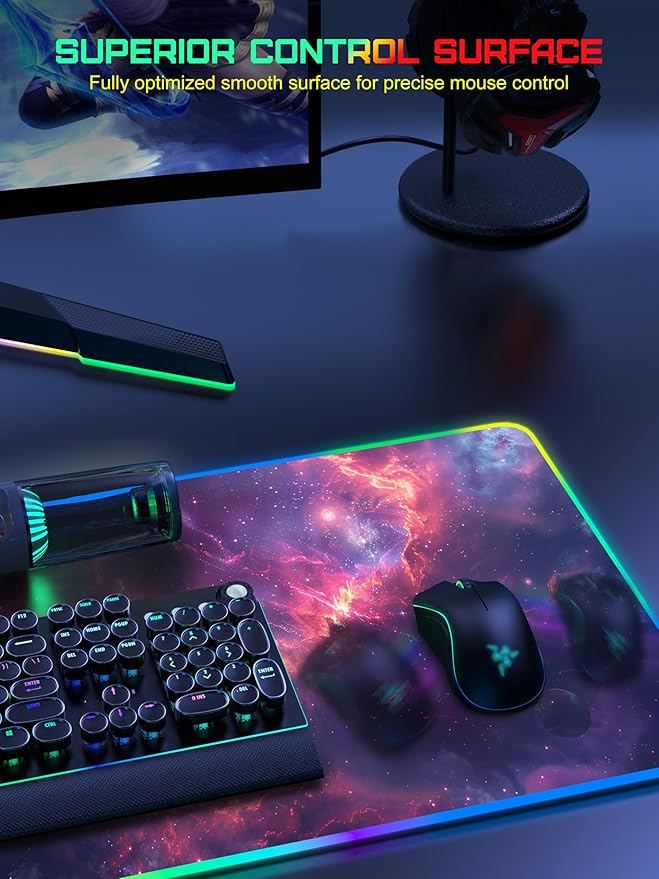 TopMade Wireless Charging Mouse Pad, RGB Gaming Mousepad Home Office Desk Pad