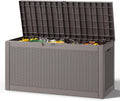 Outdoor Deck Storage Box, Waterproof,Grey,90 Gallon