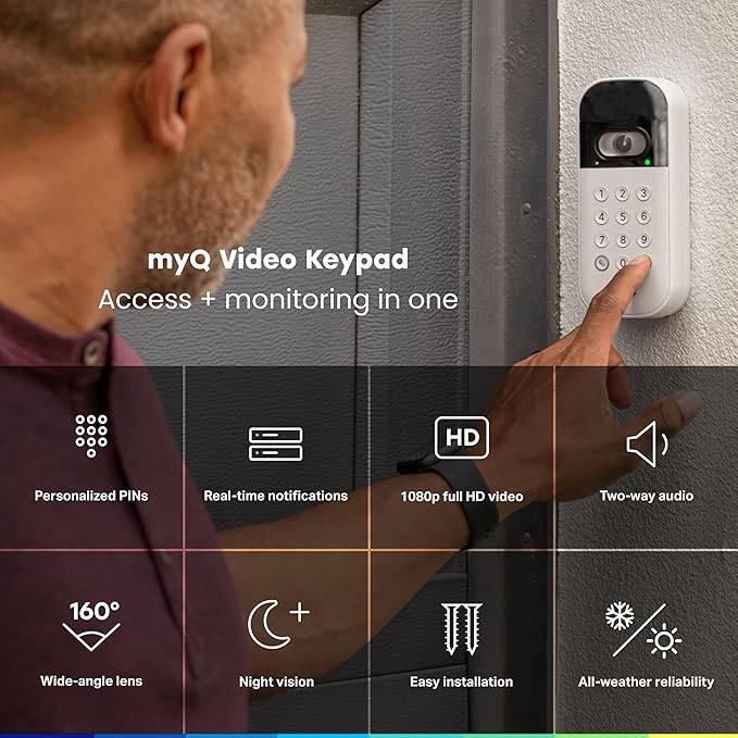 myQ Smart Garage Door Video Keypad