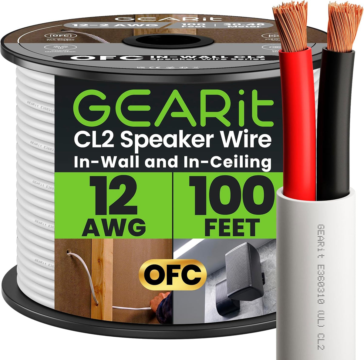 GearIT 16/2 Speaker Wire 16AWG Gauge