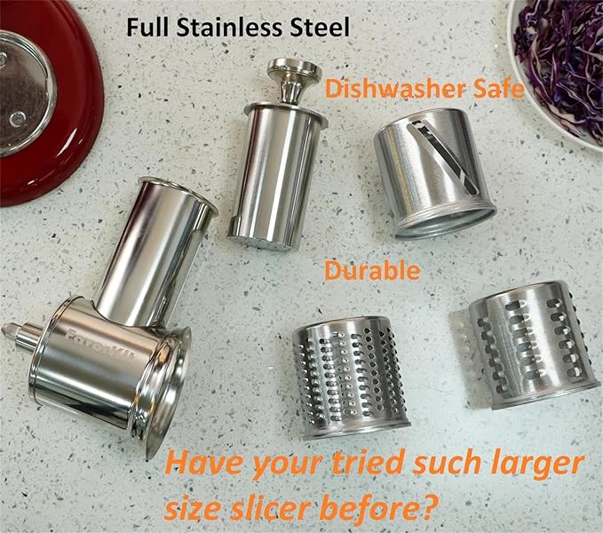 FavorKit Large Stainless Steel Slicer Shredder Attachment