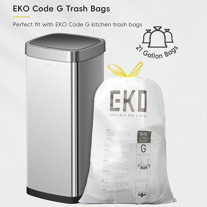EKO EcoSmart Tall and Large Kitchen Trash Can, 80L/21.1G High Capacity