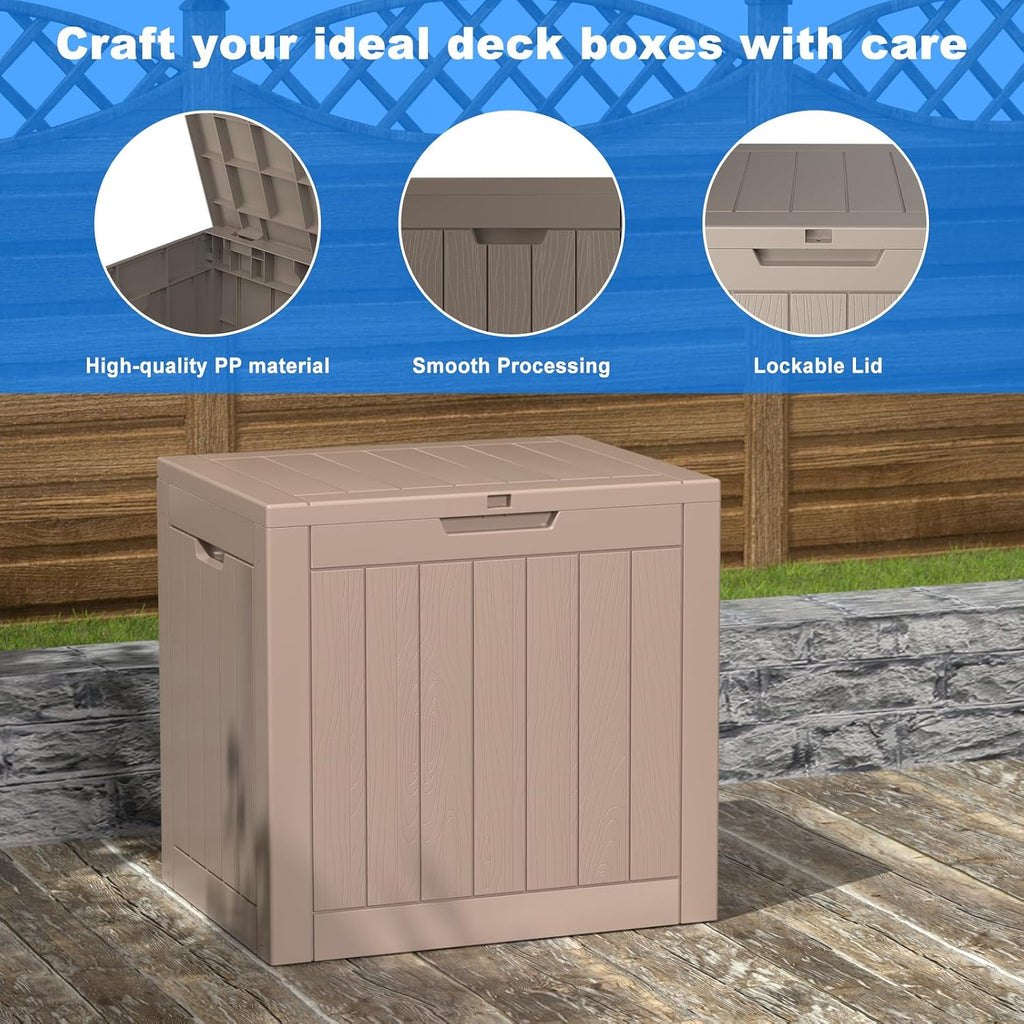 patiozen 35 gallon deck box outdoor, weatherproof resin, package contents