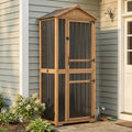 Outdoor Storage Cabinet, Extra-Tall Shed with Removable Shelf for Long Tool