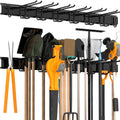 Sttoraboks Garage Wall Organizer, Heavy Duty Tool Hangers for Garage Wall with 8 Double Hooks & 3 Rails, Tool Organizer Wall Mount, Garage Hanging Storage Rack for Shovel, Rake, Broom and Ski Gear