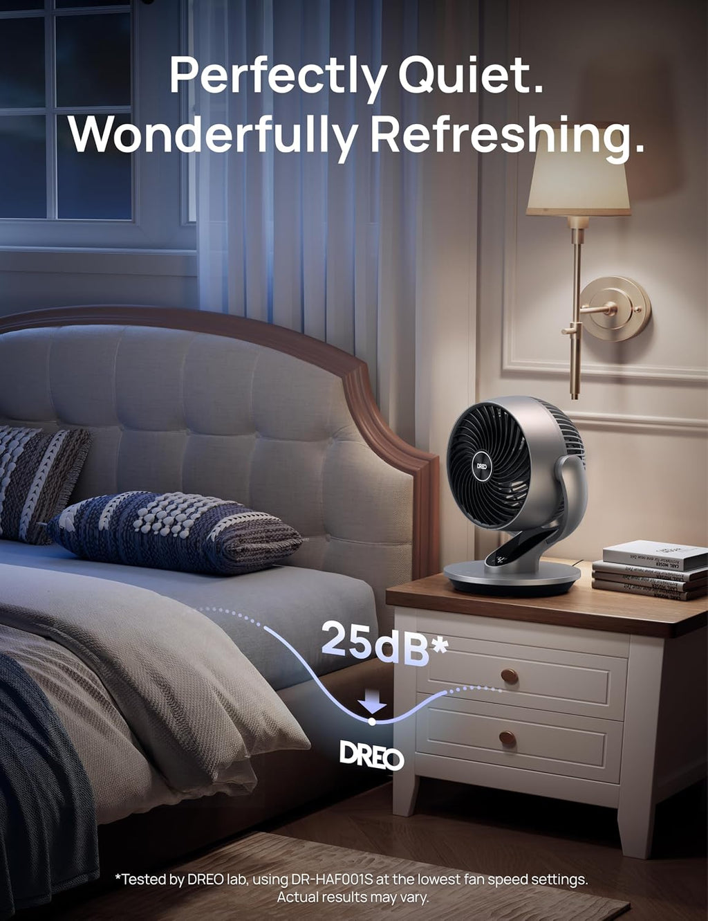 dreo smart fan for bedroom, 120° vertical and, package contents