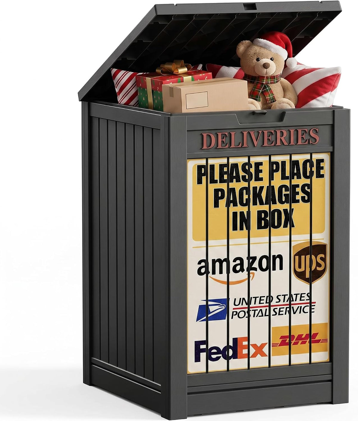 Package Delivery Boxes for Outside, Deck Storage Box Lockable Secure Design