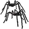 JOYIN 2 Pack 5 Ft Halloween Outdoor Decorations Hairy Black Spider, Scary Giant Spider, Fake Large Haunted House Props, Halloween Yard Lawn Decorations Party Indoor Decor