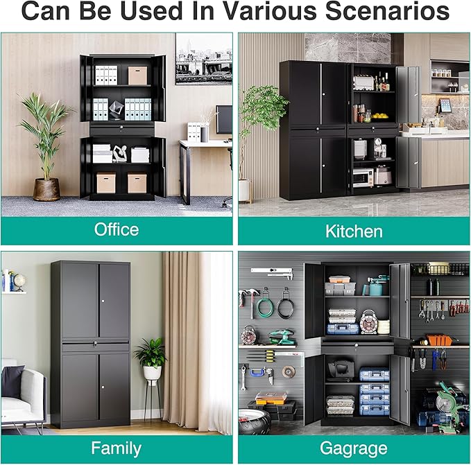 SISESOL Metal Garage Storage Cabinet