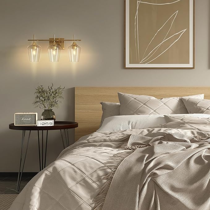 VONLUCE Bathroom Vanity Light, 3 Light Bathroom Light Fixture Over Mirror