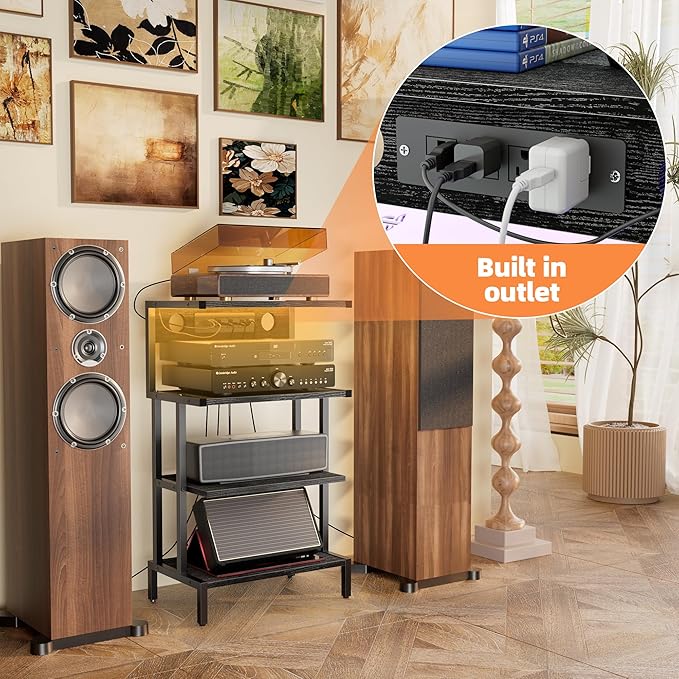 Aquzee Game Console Shelf, 4-Tier Video Gaming Consoles Stand