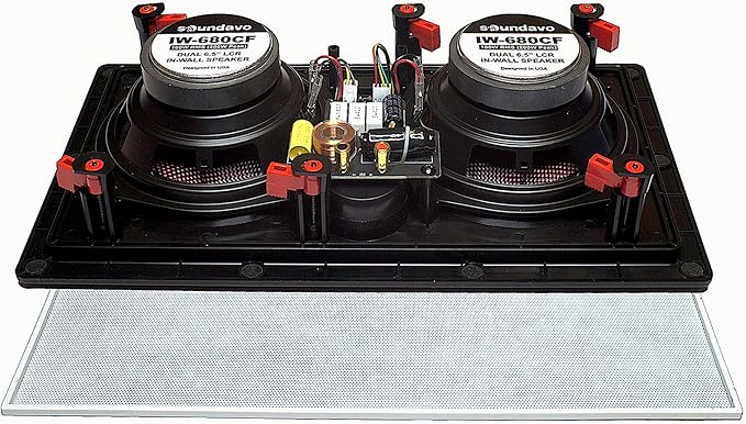 Soundavo IW-680CF Multi-Purpose Dual 6.5” 2-Way in-Wall LCR Speaker