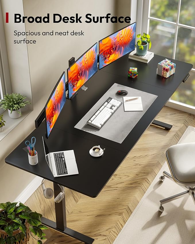 SANODESK Electric Standing Desk 79 x 32 Inches Height Adjustable Stand Up