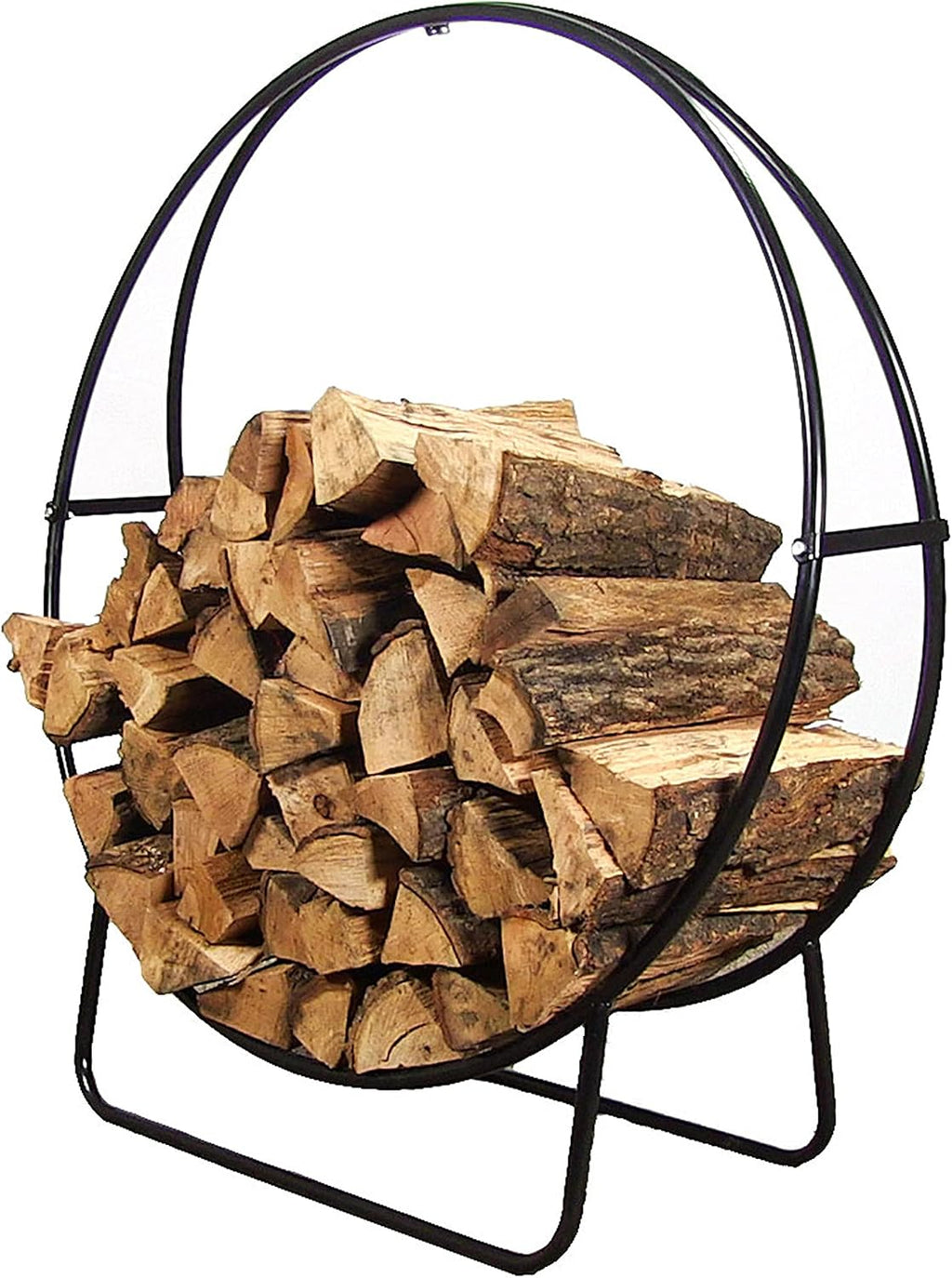 Sunnydaze Outdoor Firewood Rack, Heavy-Duty Steel, 48” Diameter