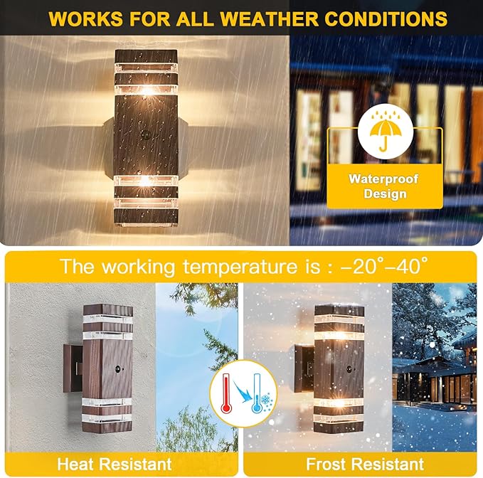 2 Pack Oil Rubbed Bronze Outdoor Wall Lights
