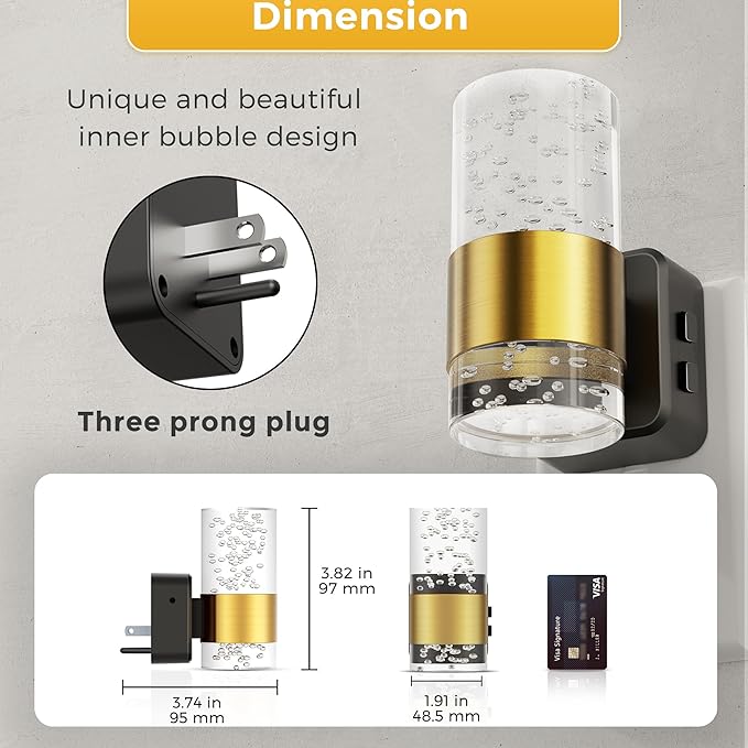 Night Lights Plug into Wall 2 Pack, Dimmable Night Light