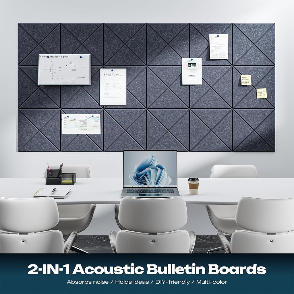 sonicism 22 pack x-lined acoustic panels, side view