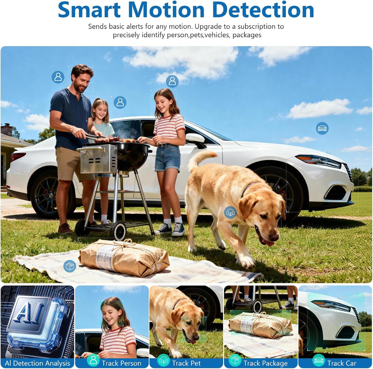 fazoxo 2k security camera wireless outdoor, wifi cameras, front angle view