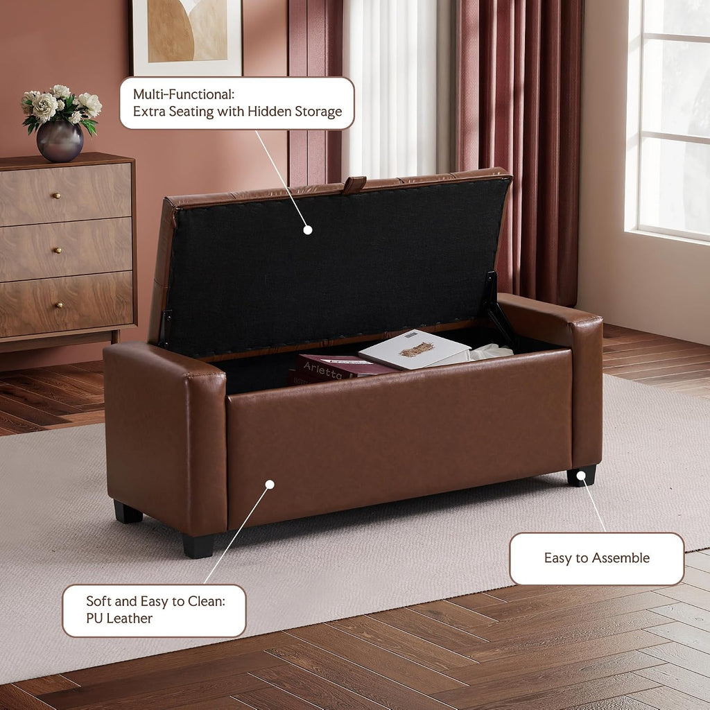 grainell 42.13” storage ottoman bench, upholstered tufted bedroom, package contents