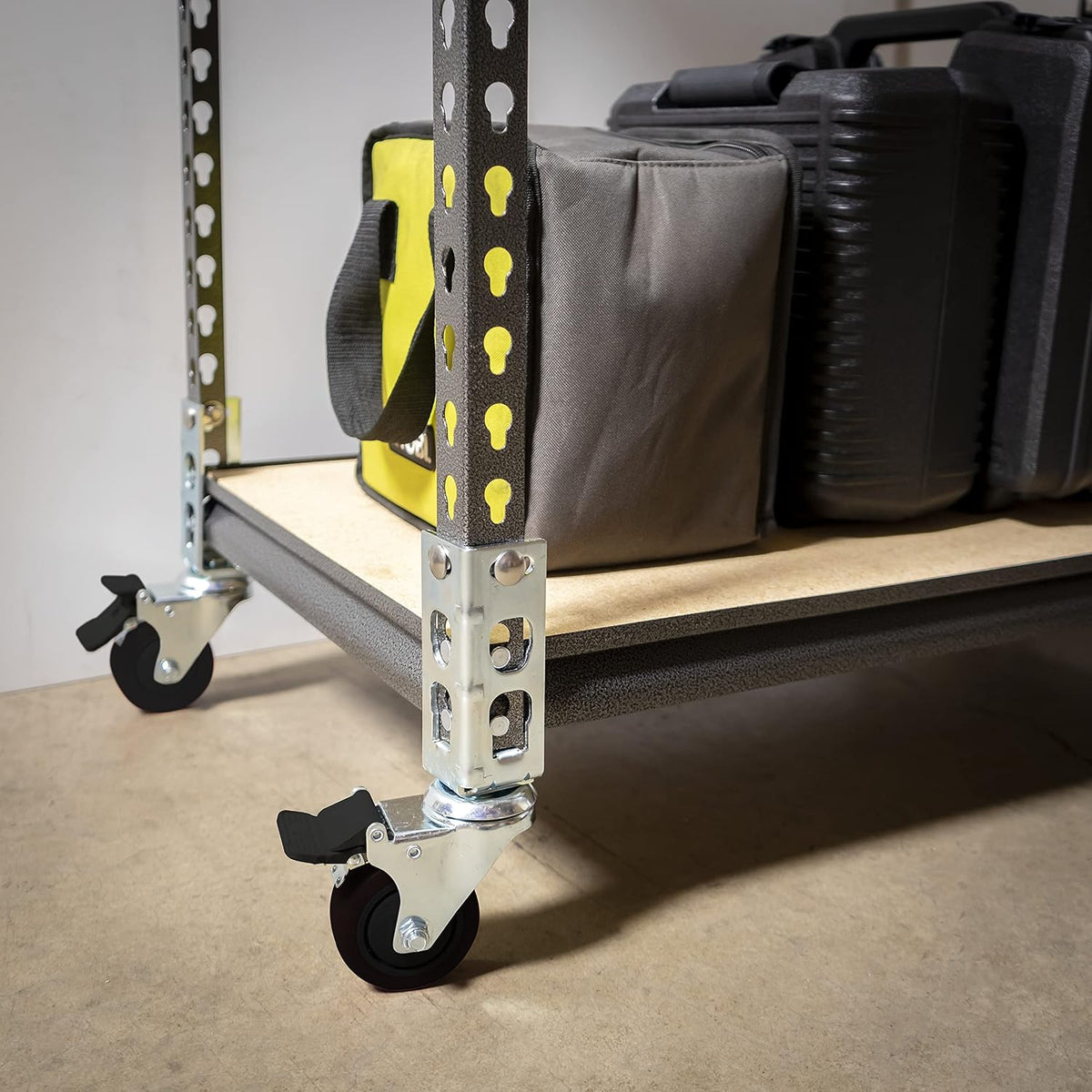 storage rack caster wheels (adapts to boltless self, close-up detail