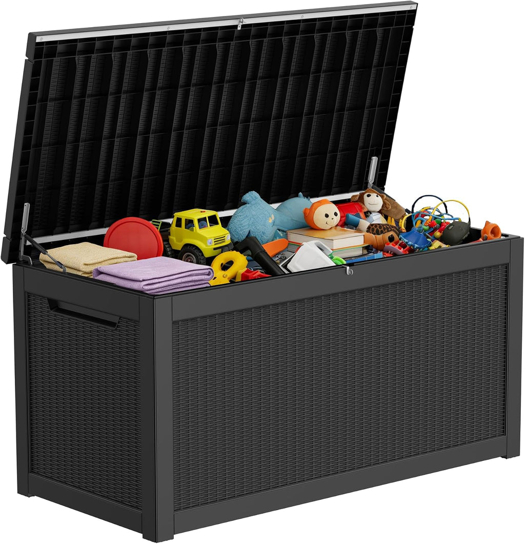 350 Gallon Extra Large Outdoor Storage Box, Reinforced Heavy-Duty Deck Box