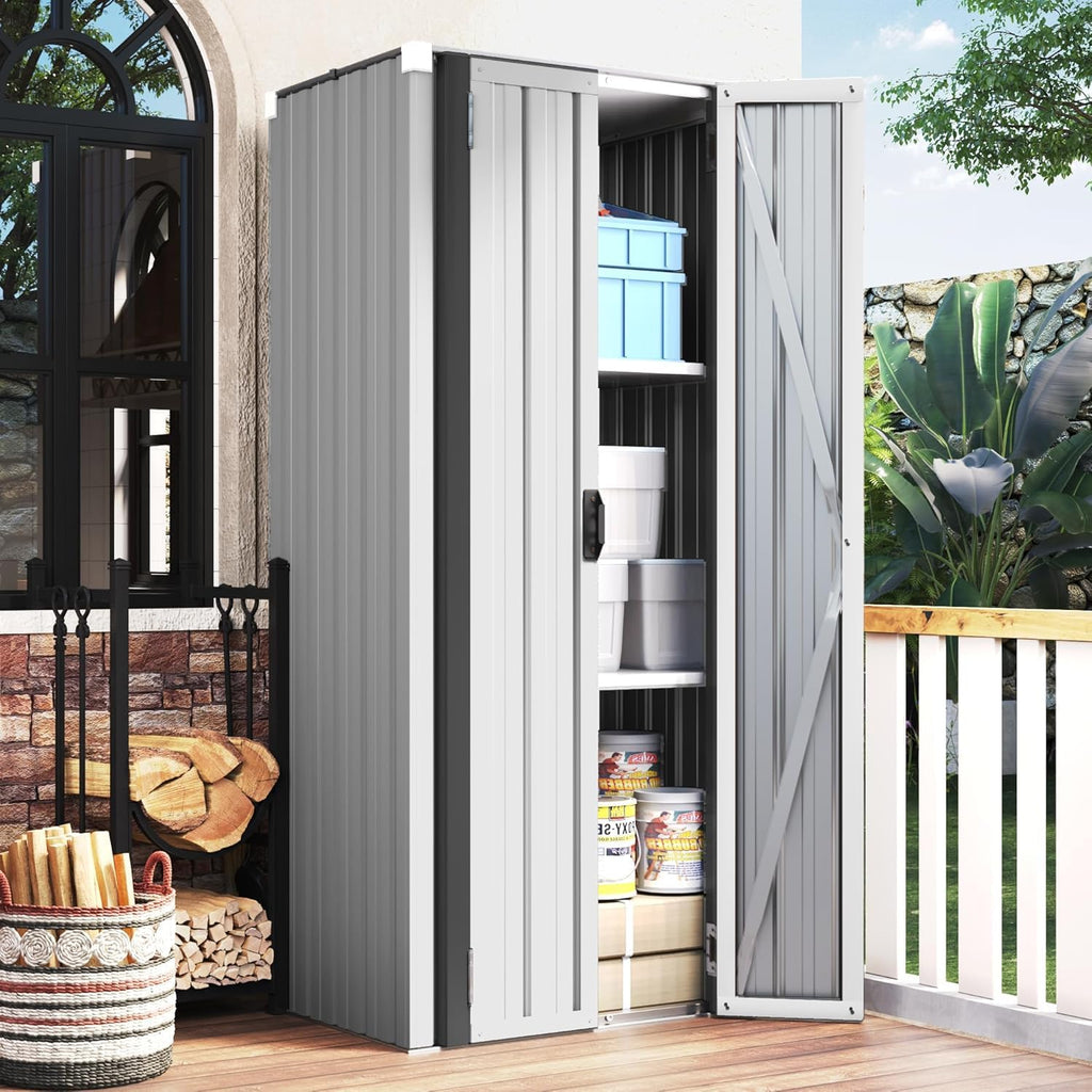 aecojoy outdoor storage cabinet waterproof, 70" vertical tall, package contents