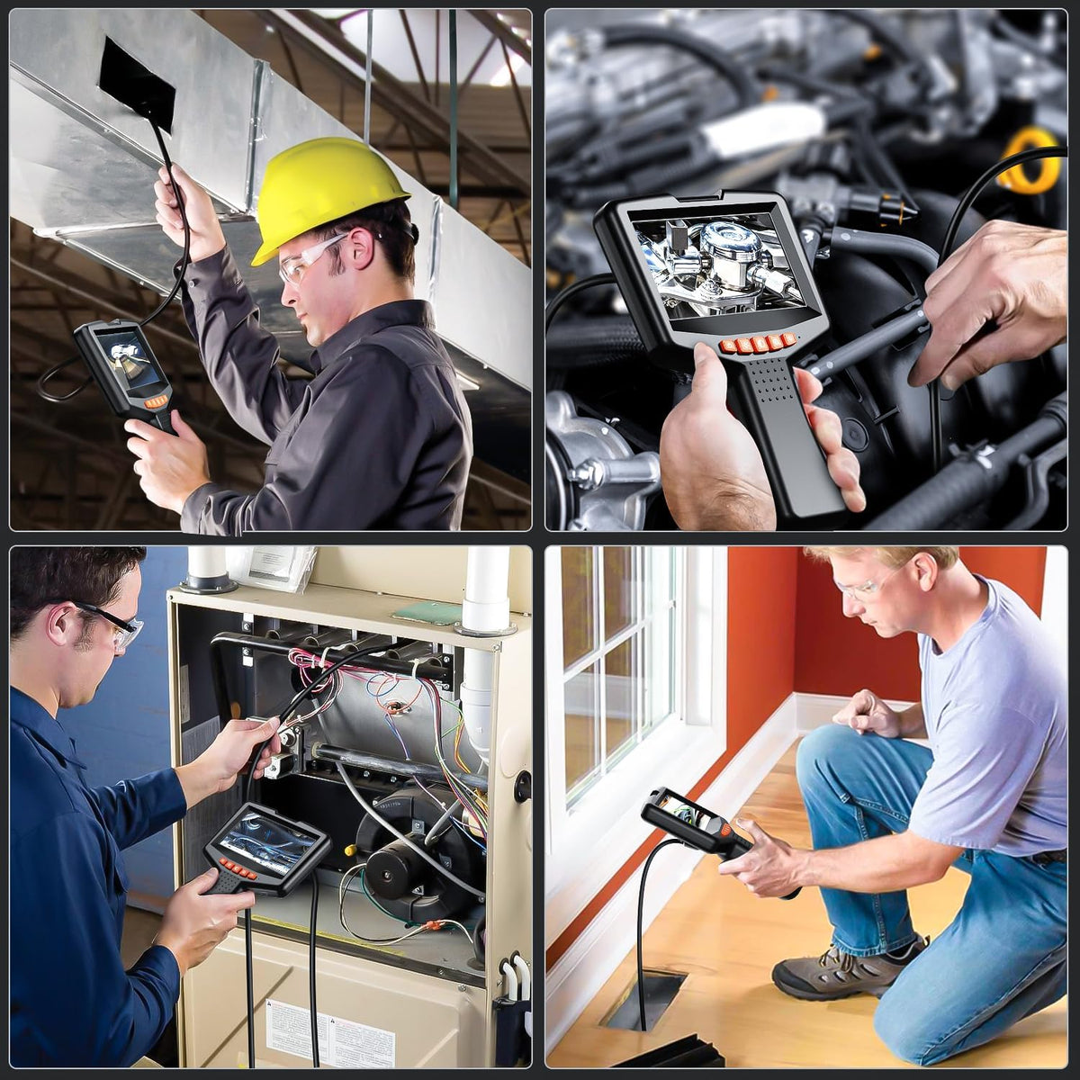 endoscope camera with light: 4.3" 1080p hd inspection on a desk or shelf