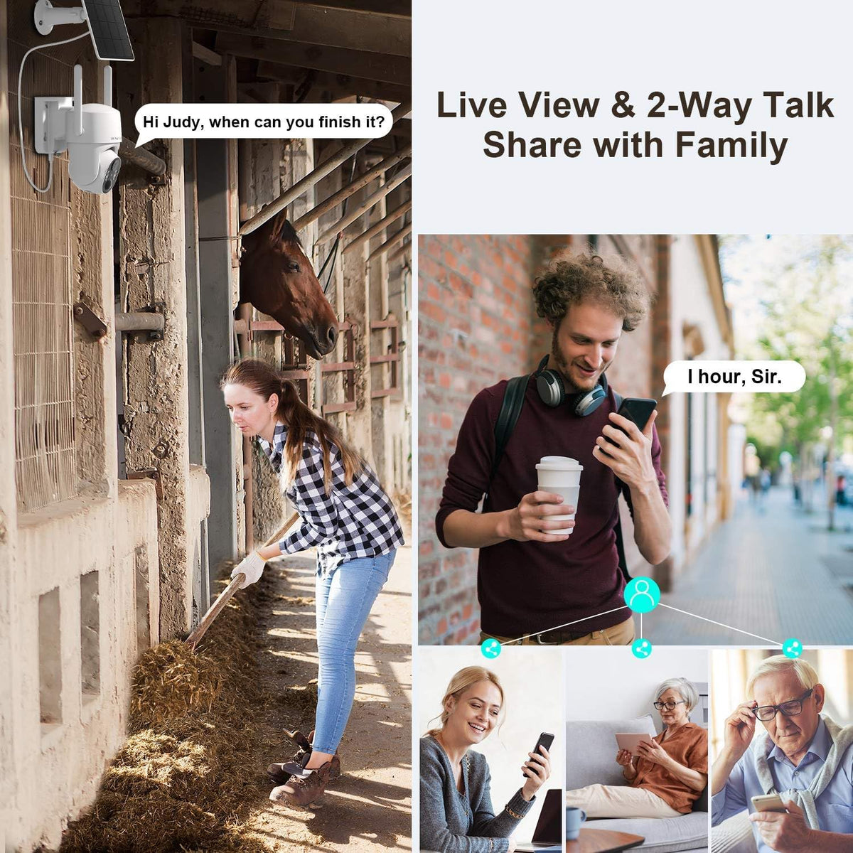 hosafe.com 4g lte cellular security camera no internet, front angle view