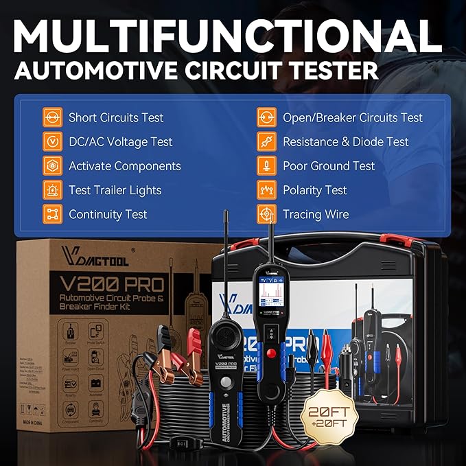 VDIAGTOOL V200 Pro Automotive Power Circuit Probe Tester Breaker Finder Tool