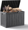 55 Gallon Outdoor Storage Box Waterproof, UV Resistant Resin Deck Box for Patio Furniture, Outside Storage Box for Garden Tools, Patio Cushions, Black