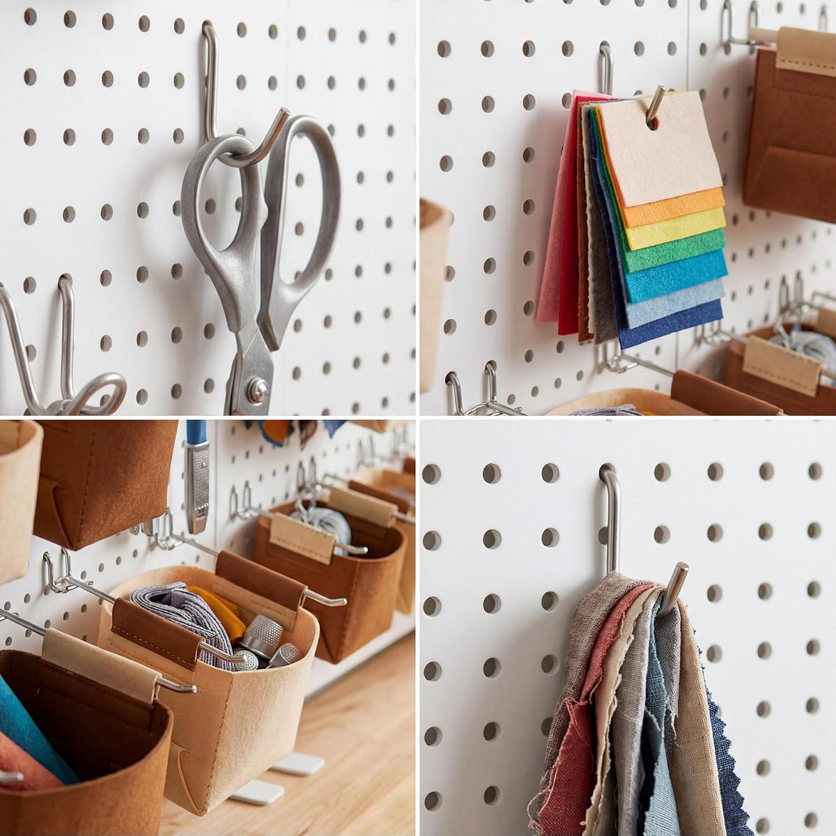 Spampur 4 Pack Peg Board Organizer, Includes Metal PegBoard and Accessories