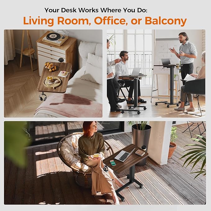 Agilestic Portable Standing Desk Height Adjustable, Mobile Table