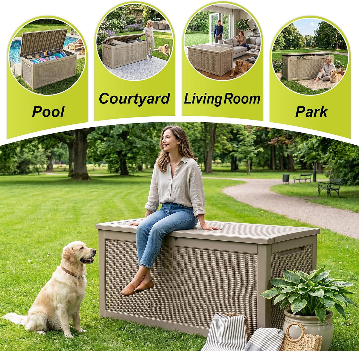 rojik 340 gallon deck box outdoor waterproof,weatherproof outdoor, package contents