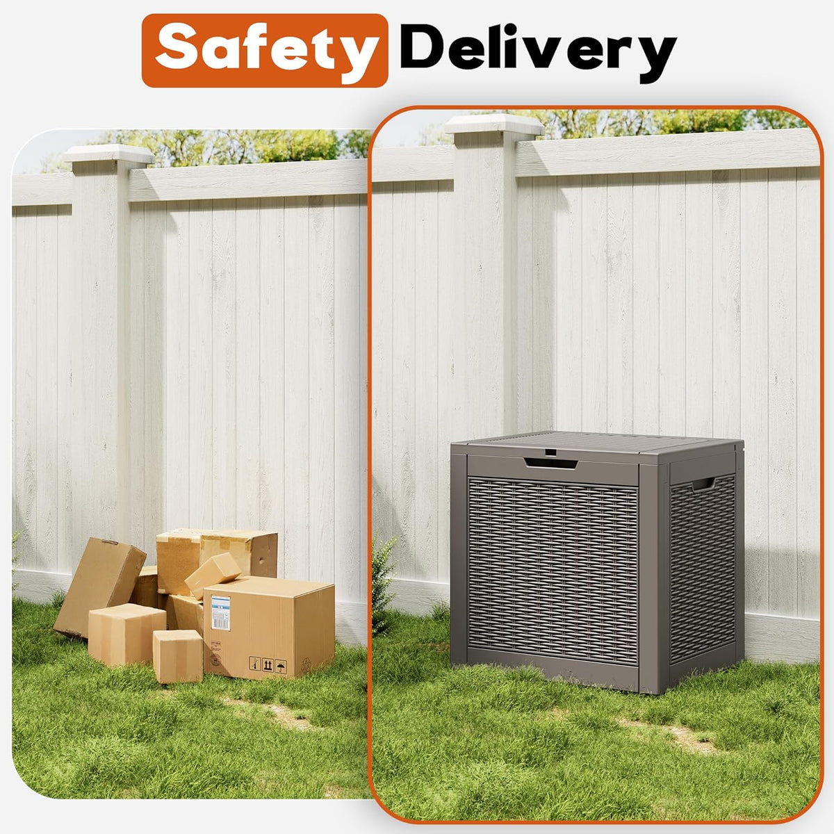 outdoor storage box, resin deck boxes indoor and, package contents