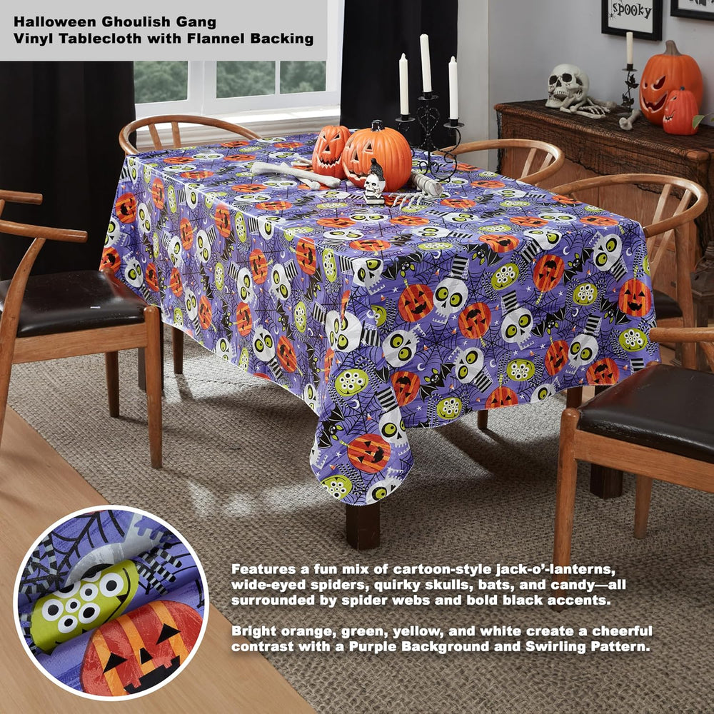 Newbridge Halloween Ghoulish Gang 60 x 120 Inch Rectangle Vinyl Tablecloth