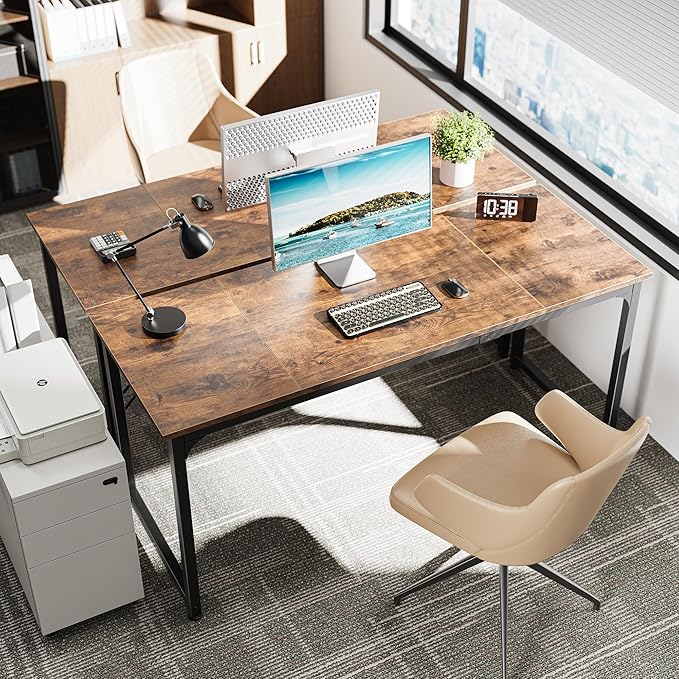 Huuger Computer Desk, 63 Inch Office Desk, Gaming Desk