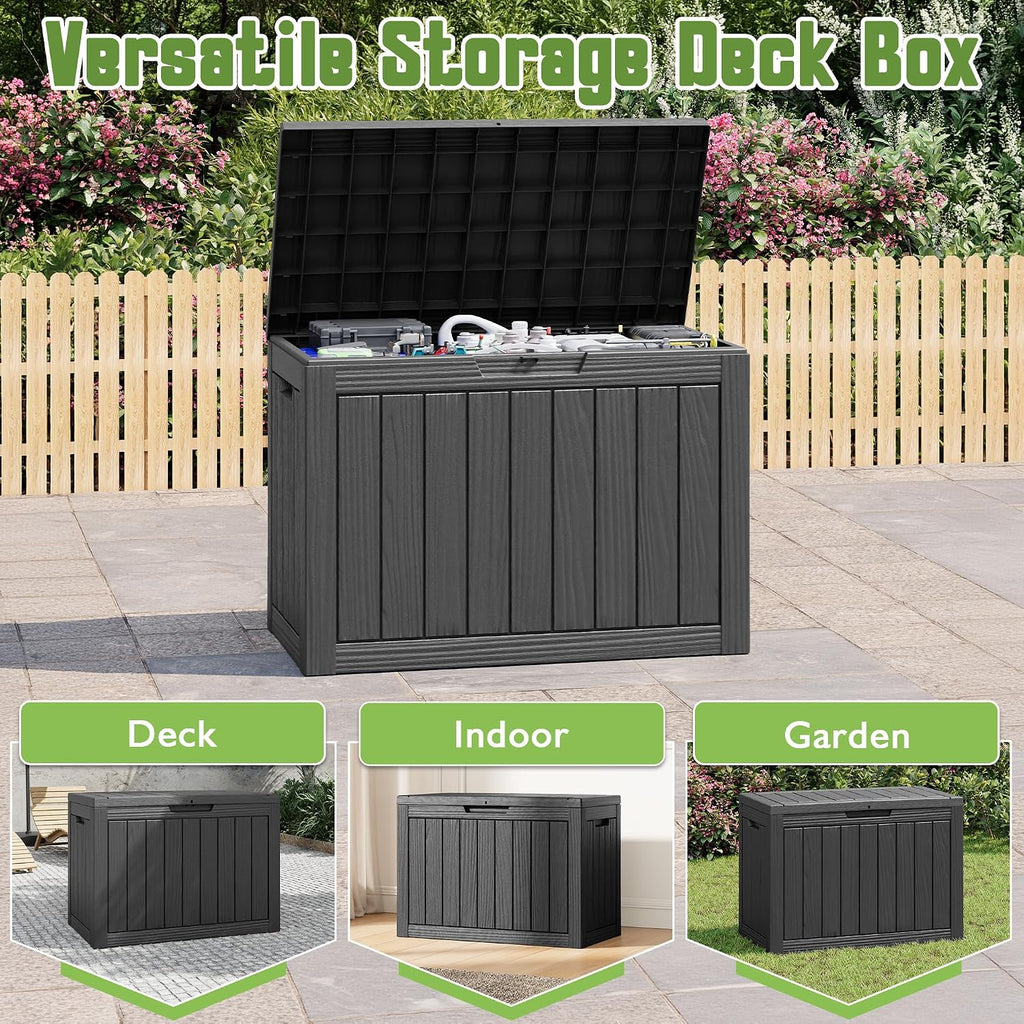 outdoor storage waterproof deck box for patio (45, side view