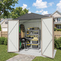 Greesum 6x4FT Outdoor Storage Shed with Base, Brown